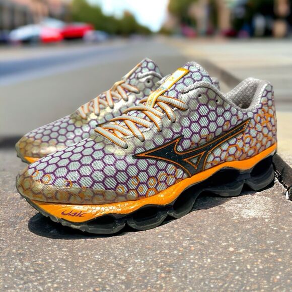 Mizuno Womens Wave Prophecy 3 Hex Running Shoes Size 6.5 US Purple Orange - Picture 1 of 11